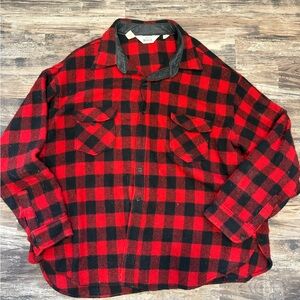Woolrich Red and Black Plaid Men's Shirt